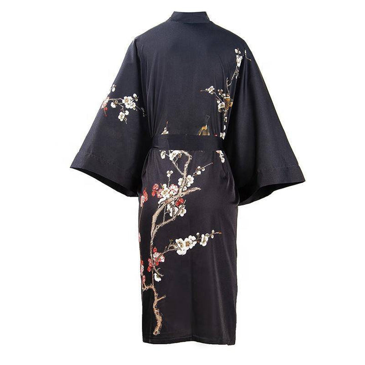 The Amara Printed Silk Kimono Robe