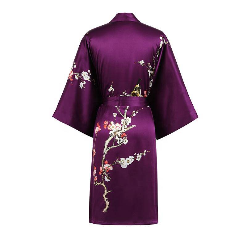 The Amara Printed Silk Kimono Robe
