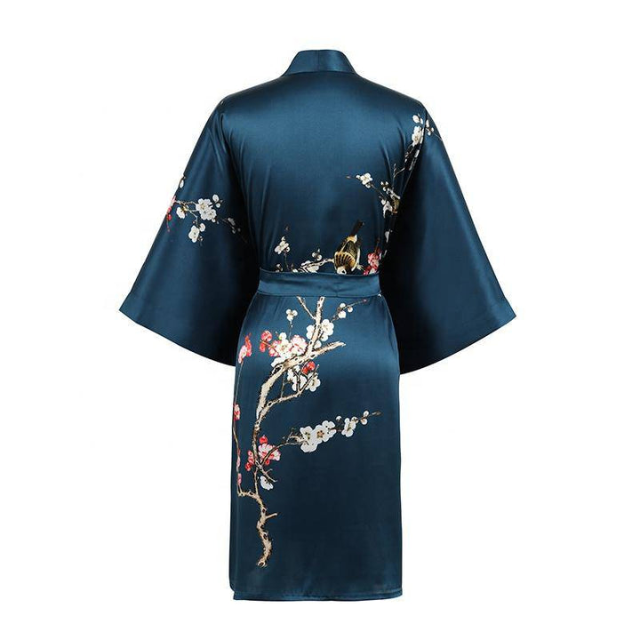 The Amara Printed Silk Kimono Robe