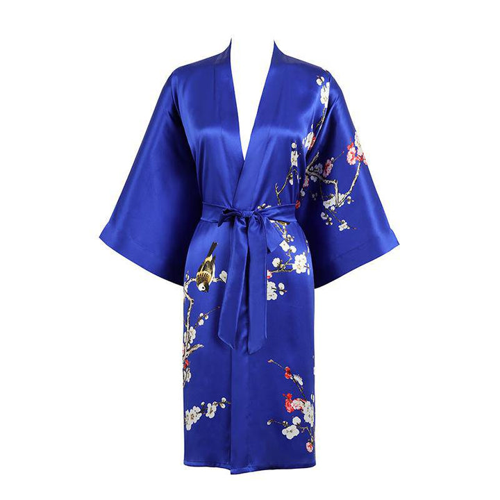The Amara Printed Silk Kimono Robe