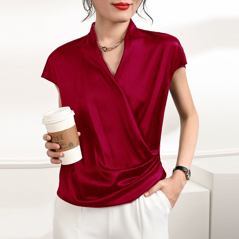 The Celeste Silk Drape Blouse