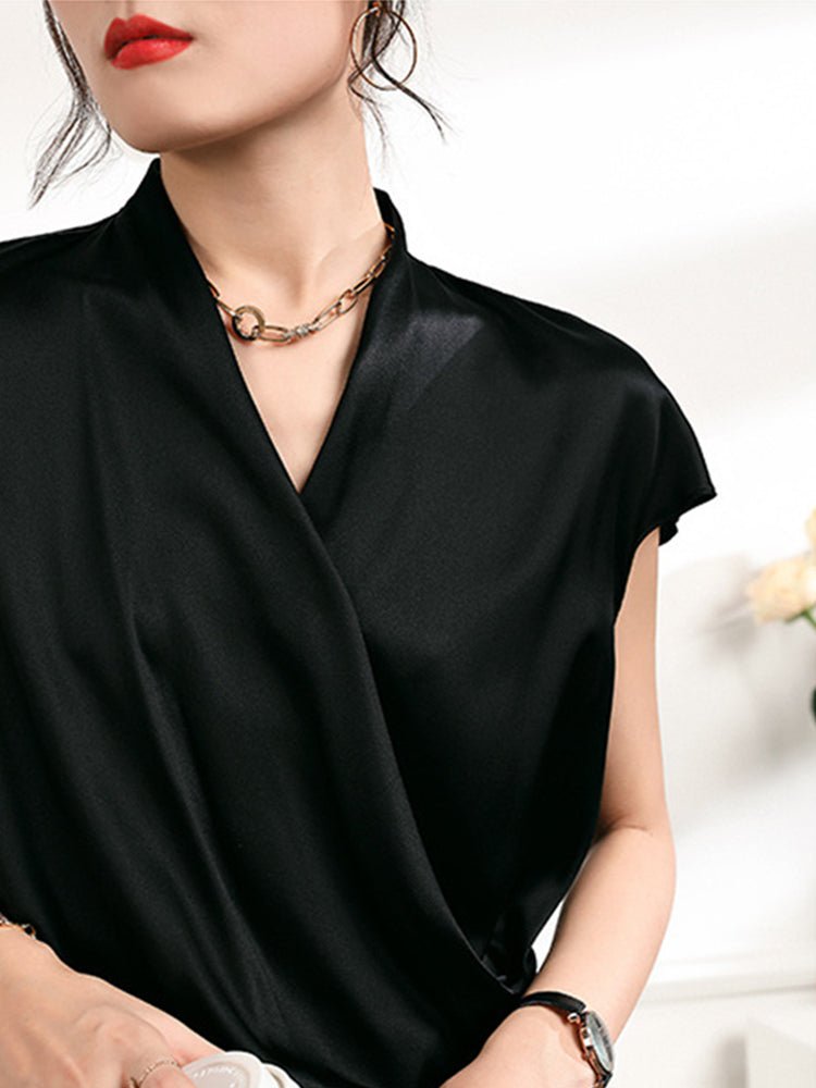 The Celeste Silk Drape Blouse