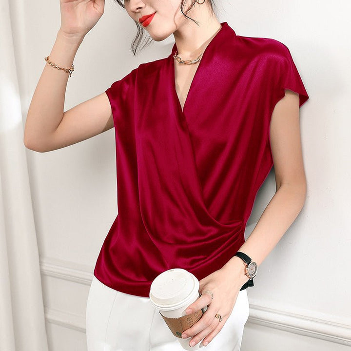 The Celeste Silk Drape Blouse