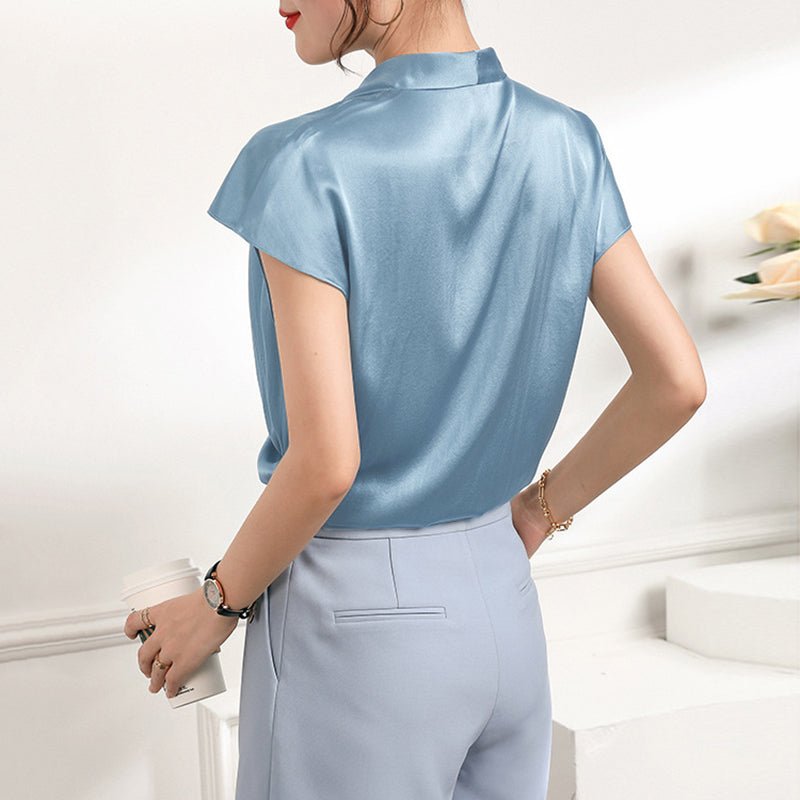 The Celeste Silk Drape Blouse