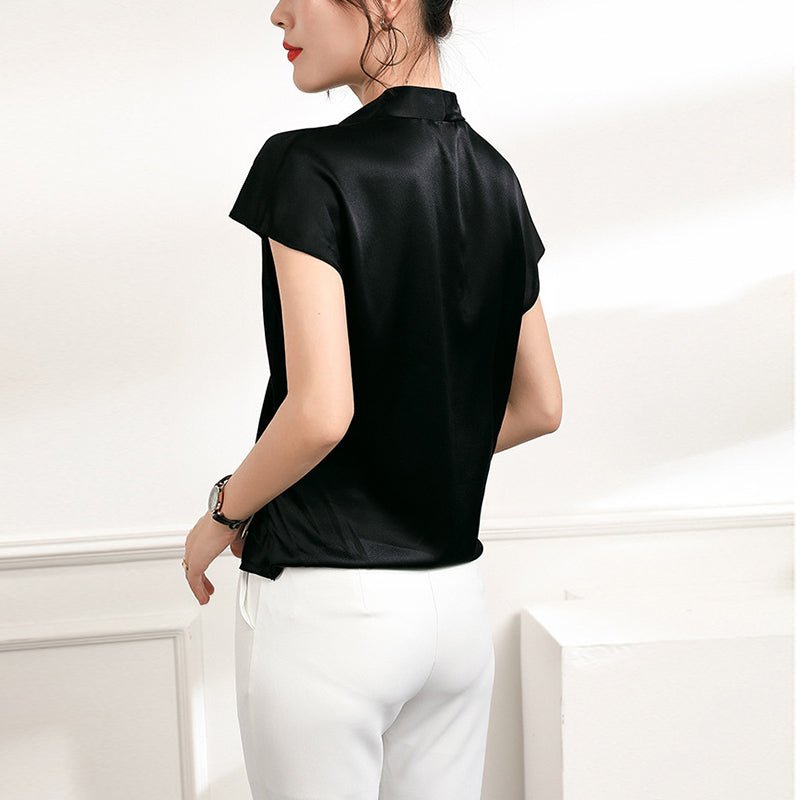 The Celeste Silk Drape Blouse