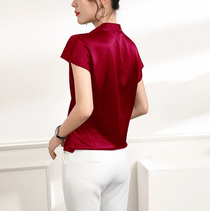 The Celeste Silk Drape Blouse