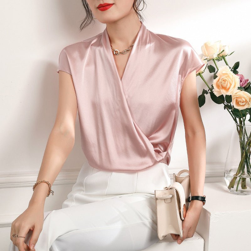 The Celeste Silk Drape Blouse