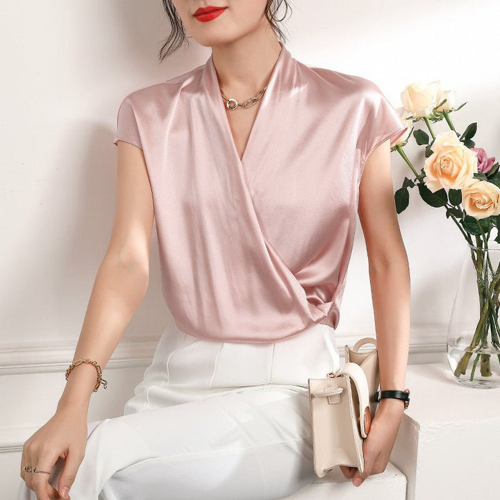 The Celeste Silk Drape Blouse