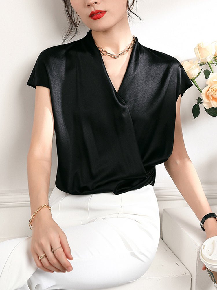 The Celeste Silk Drape Blouse