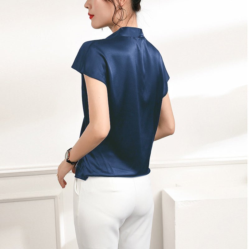 The Celeste Silk Drape Blouse