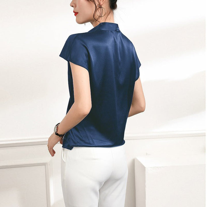 The Celeste Silk Drape Blouse
