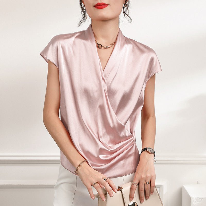 The Celeste Silk Drape Blouse