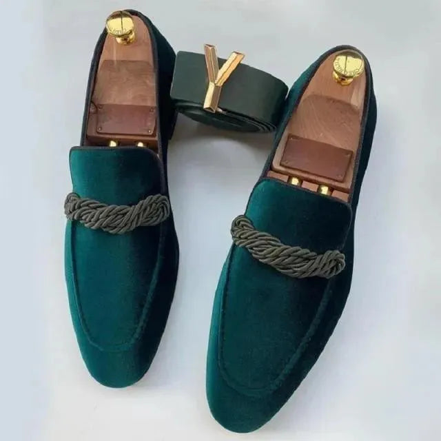 Velvet Rope-Detail Slip-On Loafers