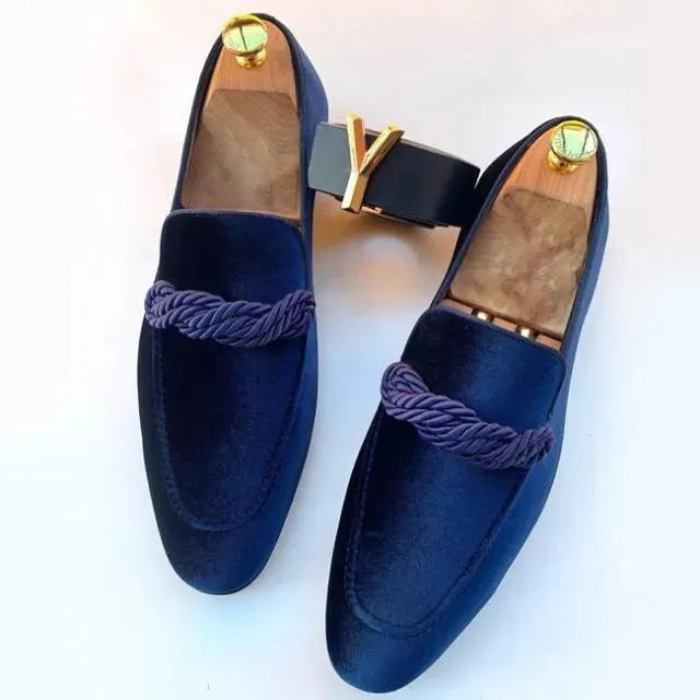 Velvet Rope-Detail Slip-On Loafers
