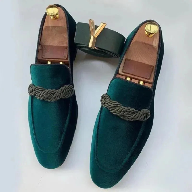 Velvet Rope-Detail Slip-On Loafers