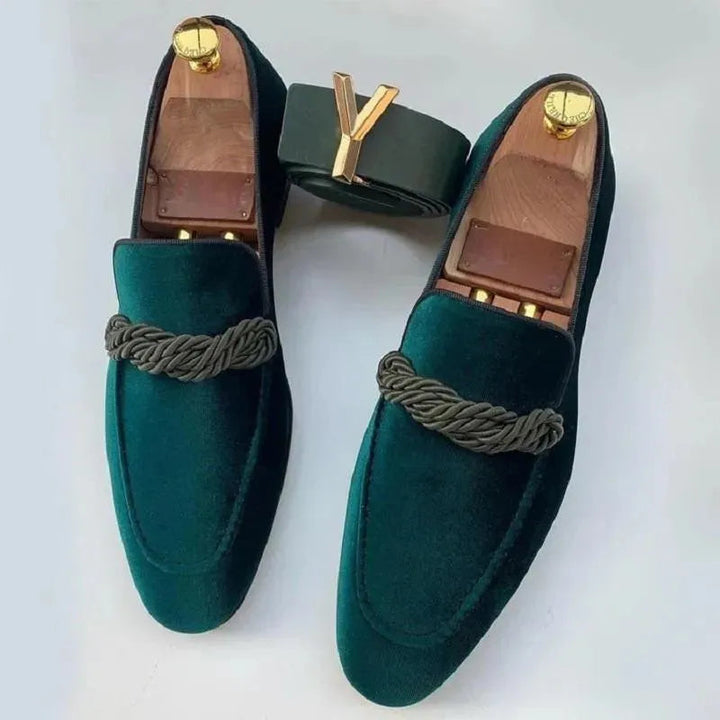 Velvet Rope-Detail Slip-On Loafers