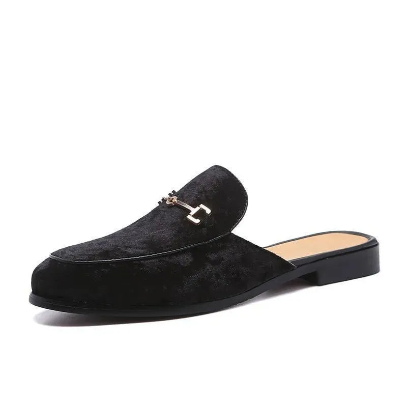 Men’s Velvet Horsebit Loafer Mules
