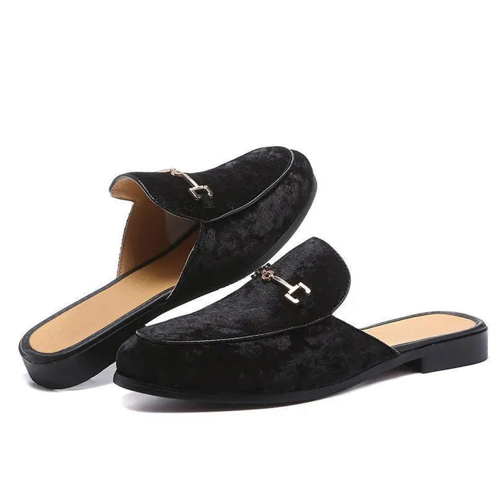 Men’s Velvet Horsebit Loafer Mules