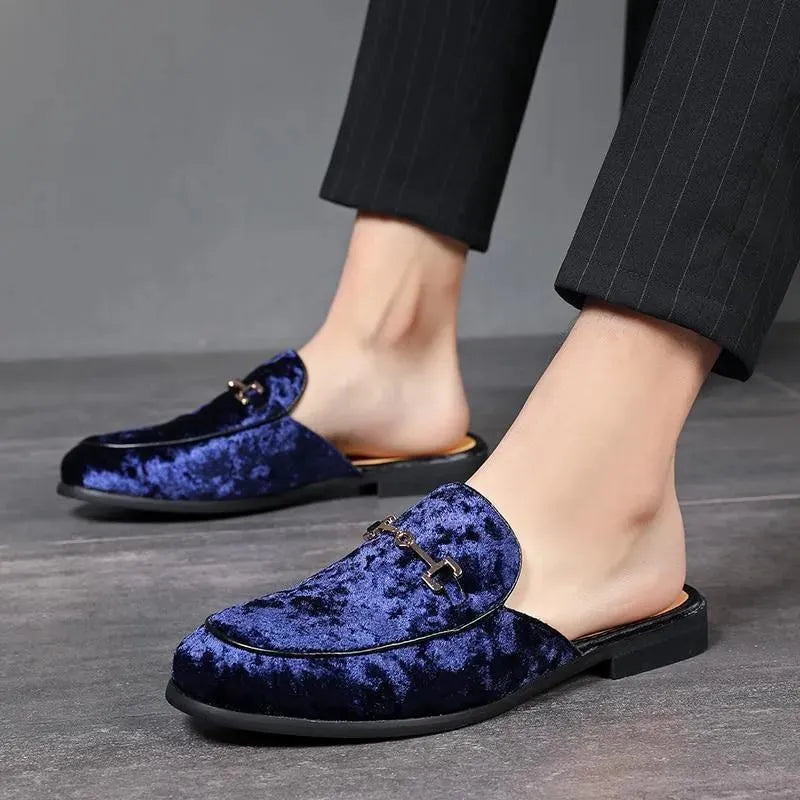 Men’s Velvet Horsebit Loafer Mules