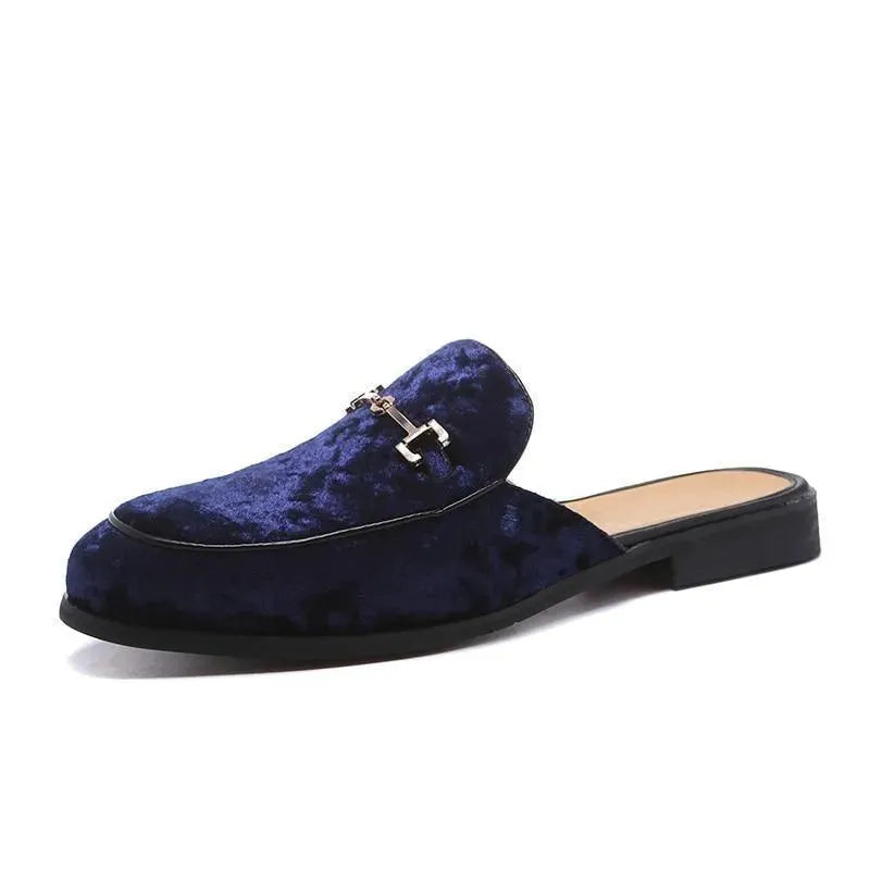 Men’s Velvet Horsebit Loafer Mules