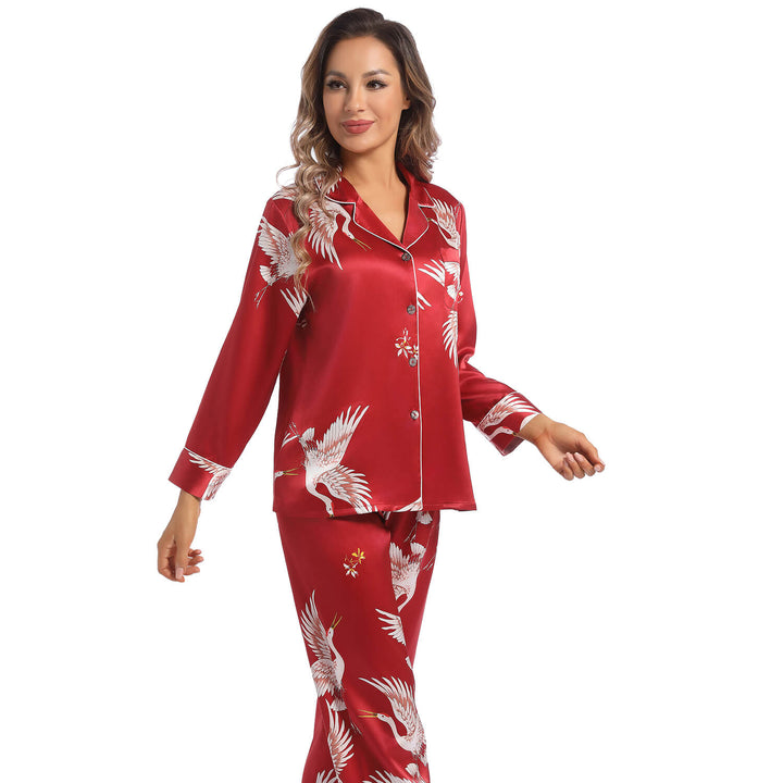 The Aurora Printed Silk Pajama Set