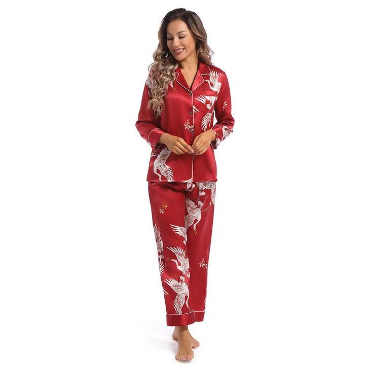 The Aurora Printed Silk Pajama Set
