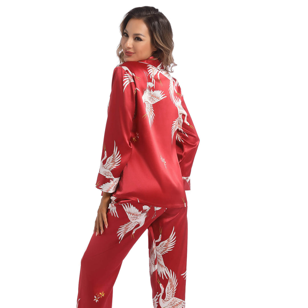 The Aurora Printed Silk Pajama Set