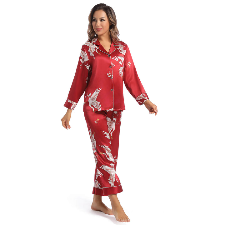 The Aurora Printed Silk Pajama Set
