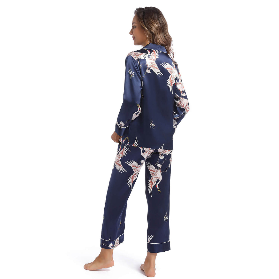 The Aurora Printed Silk Pajama Set