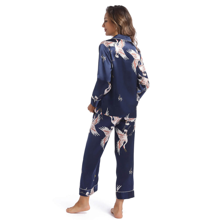 The Aurora Printed Silk Pajama Set