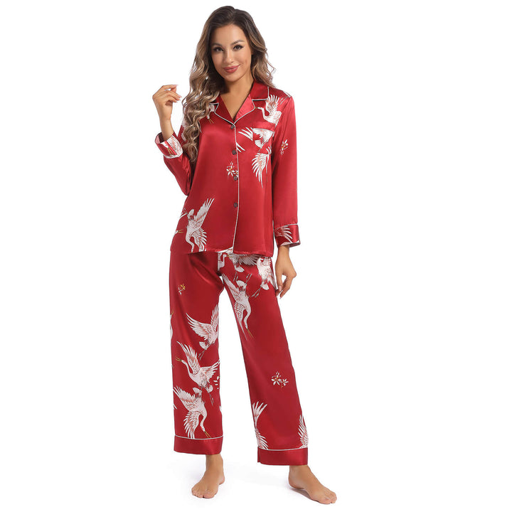 The Aurora Printed Silk Pajama Set