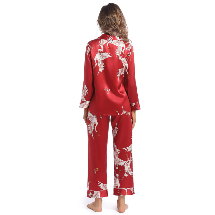 The Aurora Printed Silk Pajama Set